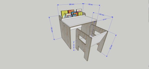 Escritorio librero con silla (3 a 5 años)