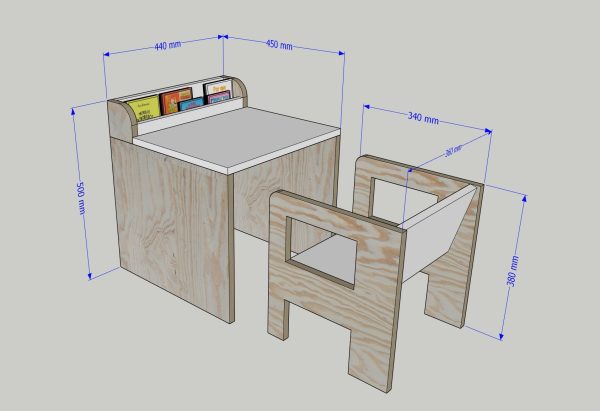 Escritorio librero con silla (1 a 3 años)