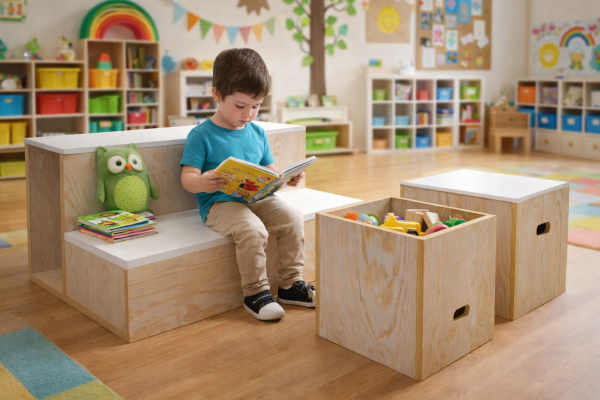 ChatGPT Image 9 ene 2026, 03_43_49 p.m. Tarima lectora para niños con 2 cubos multifuncionales.