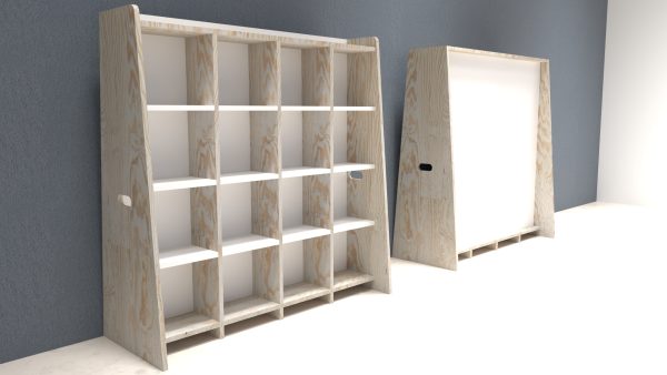 Pizarra educativa con Estantería organizadora 2 en 1.