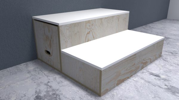 TARIMA LECTORA 03 Tarima lectora para niños con 2 cubos multifuncionales.