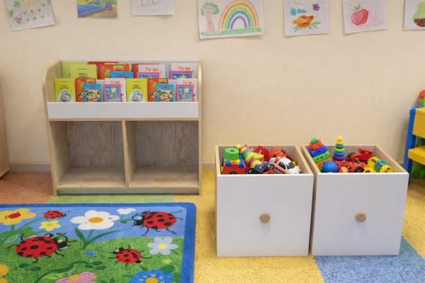 2bacc7ef-b004-402f-9454-fb5fbfd87453 Librero Revistero Infantil con 2 Cubos organizadores