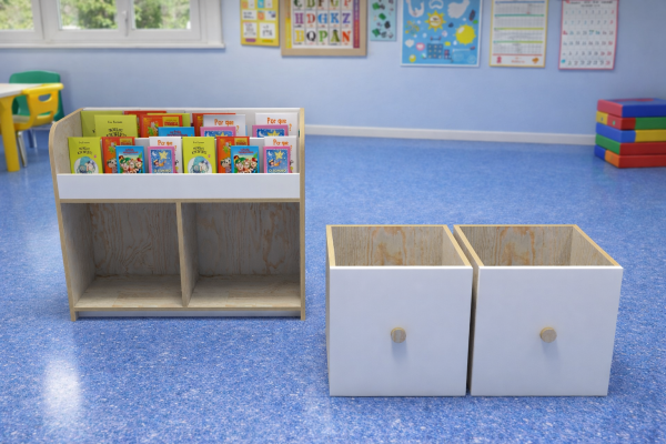 ChatGPT Image 11 ene 2026, 04_48_59 p.m. Librero Revistero Infantil con 2 Cubos organizadores