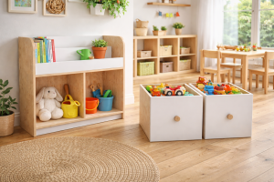 Librero Revistero Infantil con 2 Cubos organizadores