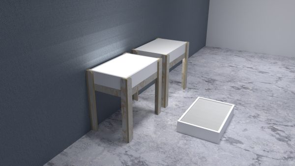 Mesa de luz estilo Montessori 3 en 1 con soporte bandeja